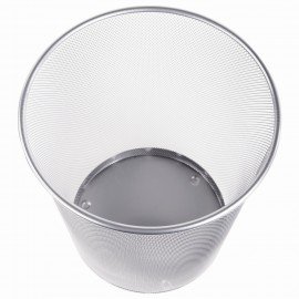 Корзина для бумаг, БОЛЬШАЯ, 20 л, металлическая, серебристая, BRAUBERG "Germanium", 231957