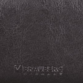 Визитница однорядная BRAUBERG "Imperial", на 20 визиток, под гладкую кожу, черная, 232291