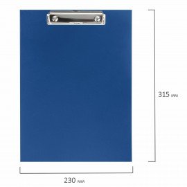 Доска-планшет ERICH KRAUSE "Standard" с прижимом А4 (227х315 мм), картон/бумвинил, СИНЯЯ, 755