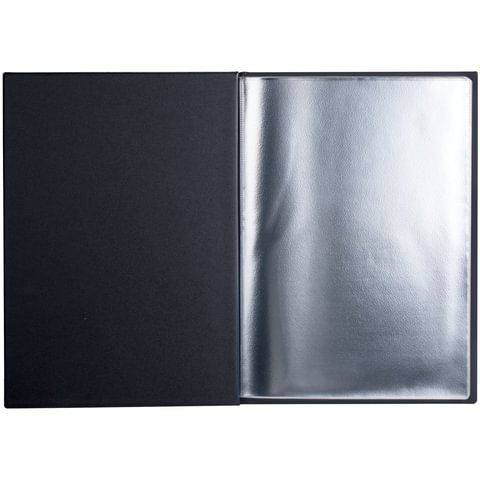 Папка "Меню" на трех винтах, с 10 файлами, 220х320 мм, черная, "ДПС", 2273.М-107