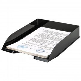 Лоток горизонтальный для бумаг "Дельта", А4 (315х250х60 мм), черный, ЛТГ-30460