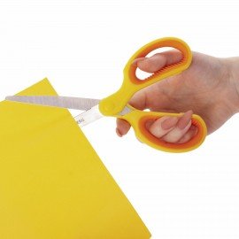 Ножницы BRAUBERG "Original", 155 мм, оранжево-желтые, ребристые резиновые вставки, 236450