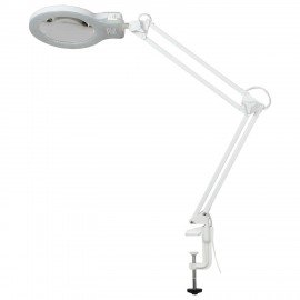 Настольная лампа светильник Леда С20 на струбцине, СВЕТОДИОДНАЯ, 8 Вт, ЛУПА (2/9 раз), белый