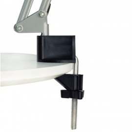 Настольная лампа светильник Бета на струбцине, цоколь Е27, серебро