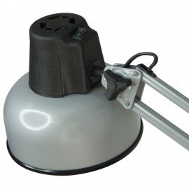 Настольная лампа светильник Бета на струбцине, цоколь Е27, серебро