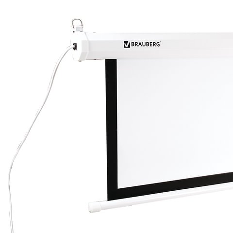 Экран проекционный настенный (180х180 см), матовый, электропривод, 1:1, BRAUBERG "MOTO", 236733