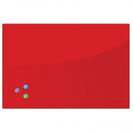 Доска магнитно-маркерная стеклянная 40х60 см, 3 магнита, КРАСНАЯ, BRAUBERG, 236746