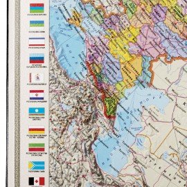 Коврик-подкладка настольный для письма (590х380 мм), с картой России, BRAUBERG, 236776