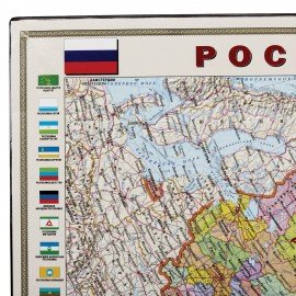 Коврик-подкладка настольный для письма (590х380 мм), с картой России, BRAUBERG, 236776