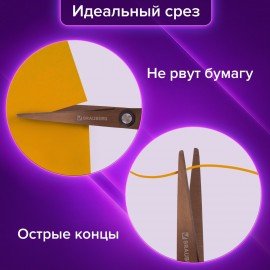 Ножницы BRAUBERG "Heavy Duty", 165 мм, суперпрочные, титановое покрытие, 2-х сторонняя заточка, 236789