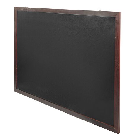 Доска для мела магнитная 90х120 см, черная, деревянная окрашенная рамка, Россия, BRAUBERG, 236893
