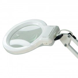 Настольная лампа светильник Леда С20 ПРО на струбцине, СВЕТОДИОДНАЯ, 8 Вт, ЛУПА (4,5/9 раз), белый