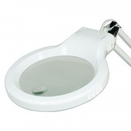 Настольная лампа светильник Леда С20 ПРО на струбцине, СВЕТОДИОДНАЯ, 8 Вт, ЛУПА (4,5/9 раз), белый