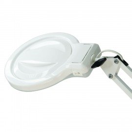 Настольная лампа светильник Леда С20 ПРО на струбцине, СВЕТОДИОДНАЯ, 8 Вт, ЛУПА (4,5/9 раз), белый