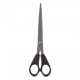 Ножницы STAFF Basic, 180 мм, чёрные, ПВХ чехол с европодвесом, 236939