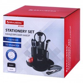 Канцелярский набор BRAUBERG "Богемия", 10 предметов, черный, 236951