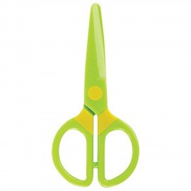 Ножницы ЮНЛАНДИЯ "МУЛЬТЯШКИ", 125 мм, с безопасными пластиковыми лезвиями, зеленые, 236983