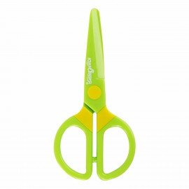 Ножницы ЮНЛАНДИЯ "МУЛЬТЯШКИ", 125 мм, с безопасными пластиковыми лезвиями, зеленые, 236983