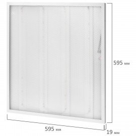 Светильник светодиодный с драйвером АРМСТРОНГ SONNEN ЭКО, 6500 K, холодный белый, 595х595х19 мм, 36 Вт, прозрачный, 237153