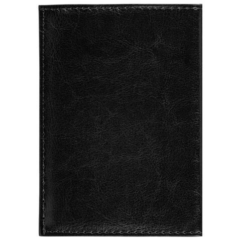 Обложка для паспорта экокожа, мягкая вставка изолон, "PASSPORT", черная, STAFF Profit, 237183