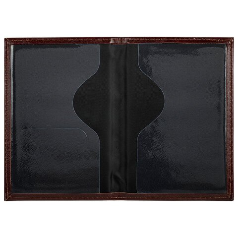 Обложка для паспорта экокожа, мягкая вставка изолон, "PASSPORT", коричневая, STAFF Profit, 237184