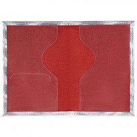 Обложка для паспорта натуральная кожа кайман, "PASSPORT", серебристая, STAFF "Profit", 237206