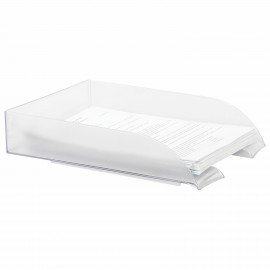 Лоток горизонтальный для бумаг BRAUBERG "Office style", 320х245х65 мм, прозрачный, 237288