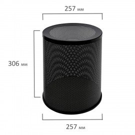 Урна-корзина металлическая для мусора 16 литров, перфорированная, черная, оцинкованная сталь, ТИТАН., 415