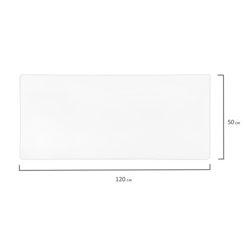 Коврик-подкладка настольный сверхпрочный 500х1200 мм, прозрачный, 1 мм, BRAUBERG, 237372