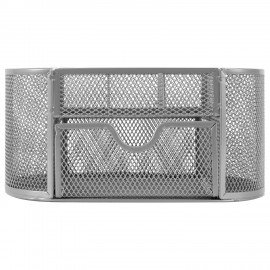 Подставка-органайзер металлическая BRAUBERG "Germanium", 9 секций, 105х220х110 мм, серебро, 237419