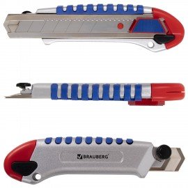 Нож универсальный мощный 25 мм BRAUBERG "Professional", металлический корпус, 237448