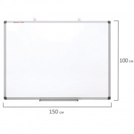 Доска магнитно-маркерная 100х150 см, алюминиевая рамка, BRAUBERG "Extra", 237556