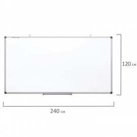 Доска магнитно-маркерная 120х240 см, алюминиевая рамка, BRAUBERG "Extra", 237559
