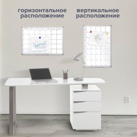 Доска-планинг НА МЕСЯЦ магнитно-маркерная 60х90 см, алюминиевая рамка, BRAUBERG "Extra", 237564