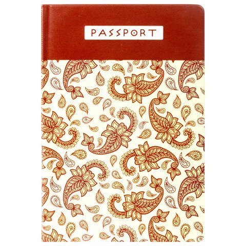 Обложка для паспорта "Пейсли", ПВХ, фотопечать ассорти, STAFF, 237593