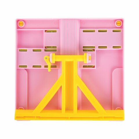 Подставка для книг ЮНЛАНДИЯ, с боковыми зажимами, регулируемый наклон, пластик, розовая, 237907