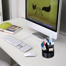 Подставка-органайзер STAFF Basic, 120х120х110 мм, 5 отделений, черная, 237949