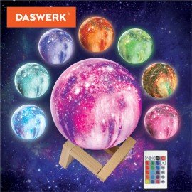 Ночник / детский светильник / LED лампа "Вселенная" 16 цветов, d=15 см, с пультом, DASWERK, 237953