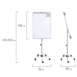 Доска-флипчарт магнитно-маркерная 70x100 см, передвижная, на пятилучии, STAFF, 238003