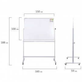 Доска магнитно-маркерная НА СТЕНДЕ 100х150 см, 2-сторонняя, STAFF, 238012