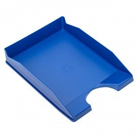 Лоток горизонтальный для бумаг КОМПЛЕКТ 2 шт., BRAUBERG "Modern", 346х254х61 мм, синий, 238027