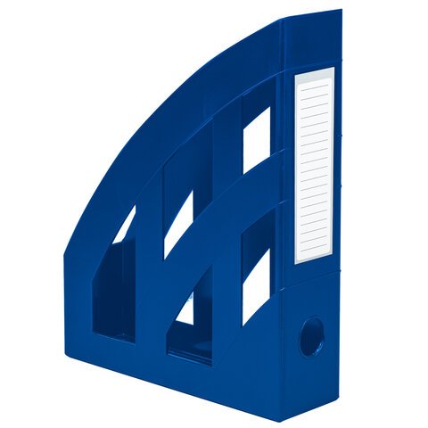 Лоток вертикальный для бумаг КОМПЛЕКТ 2 шт., BRAUBERG "Modern", 245х75х320 мм, синий, 238031