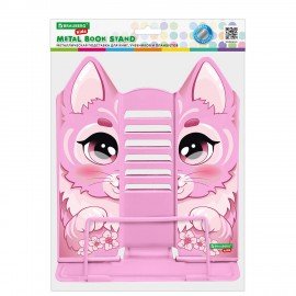 Подставка для книг и учебников фигурная BRAUBERG KIDS "Kitty", регулируемый наклон, металл, 238059