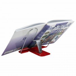 Подставка для книг и учебников BRAUBERG LINE+, металлическая, красная, европодвес, 238070