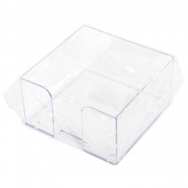 Подставка для бумажного блока BRAUBERG CLASSIC пластиковая, 90х90х50 мм, прозрачная, 238091