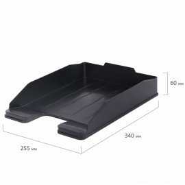 Лоток горизонтальный для бумаг BRAUBERG ECONOMY, 340х255х60 мм, черный, 238106
