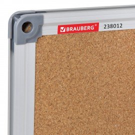 Доска комбинированная: магнитно-маркерная, пробковая для объявлений 60х90 см, BRAUBERG Extra, 238183
