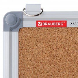Доска комбинированная: магнитно-маркерная, пробковая для объявлений 60х90 см, BRAUBERG Extra, 238183