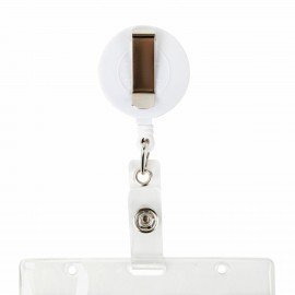 Бейдж горизонтальный (60х90 мм), с держателем-рулеткой 70 см, белый, BRAUBERG, 238241