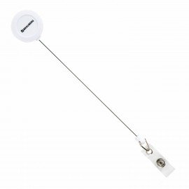 Бейдж горизонтальный (60х90 мм), с держателем-рулеткой 70 см, белый, BRAUBERG, 238241